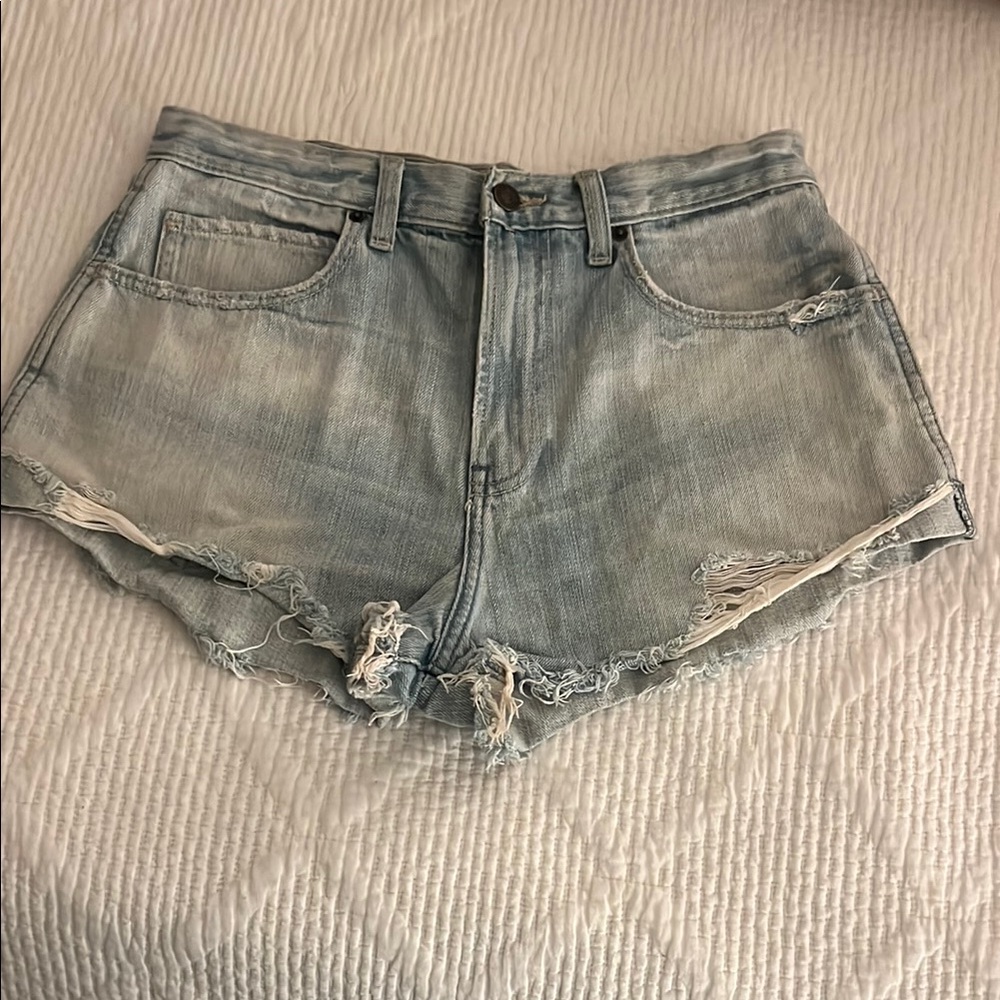 Abercrombie Distressed Light Blue Denim Shorts